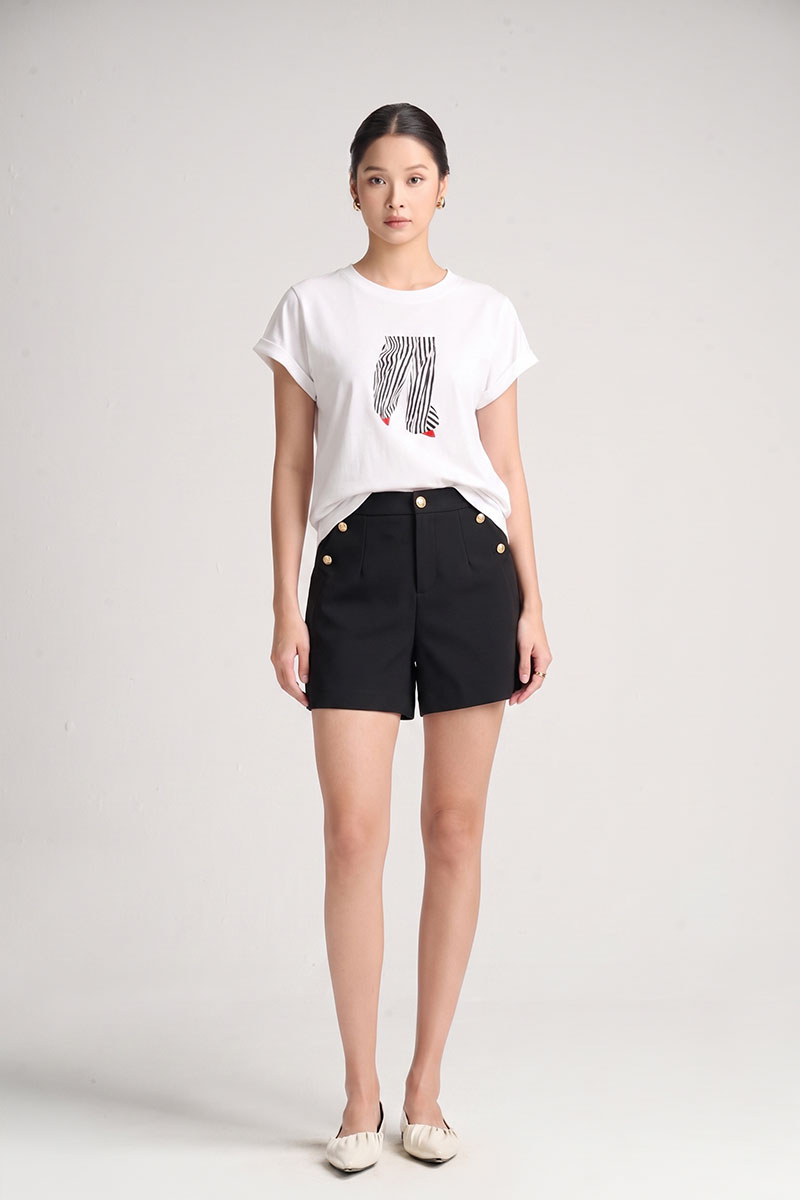 Áo thun CT tay liền in hoạ tiết kẻ sọc