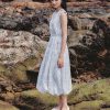 Đầm maxi vai chờm, eo rút dây