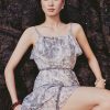 Đầm xoè 2 dây bèo gấu tết đai eo