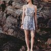 Đầm xoè 2 dây bèo gấu tết đai eo