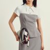 Đầm xoè peplum phối thân trên tay hến