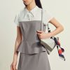 Đầm xoè peplum phối thân trên tay hến