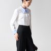 Sơ mi DT croptop can vai phối cổ