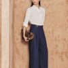 Quần suông denim đai luồn D TT