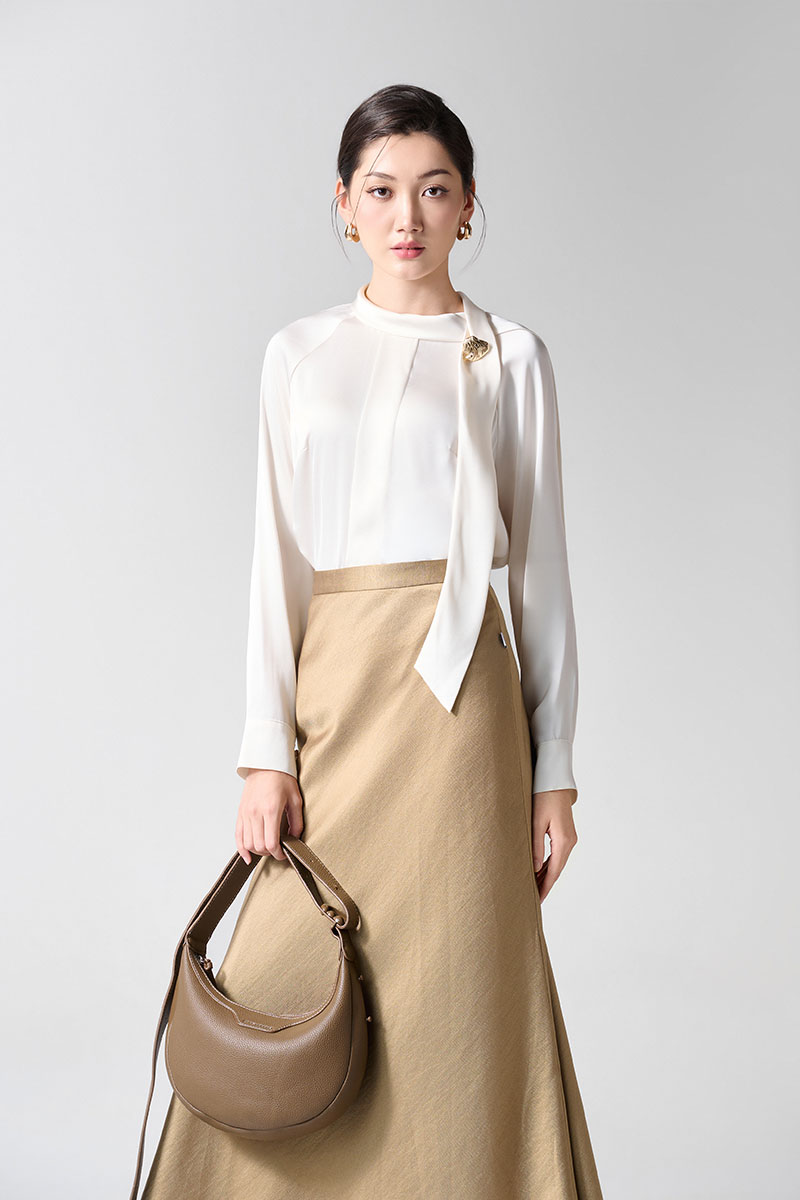 Sơ mi DT dây nơ liền cổ