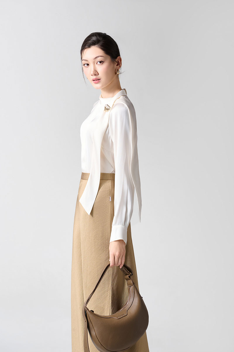 Sơ mi DT dây nơ liền cổ