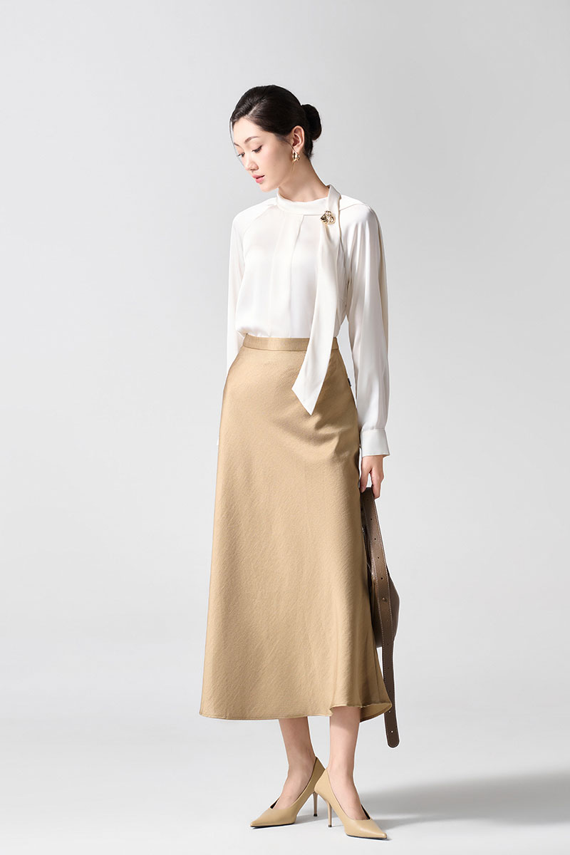 Sơ mi DT dây nơ liền cổ