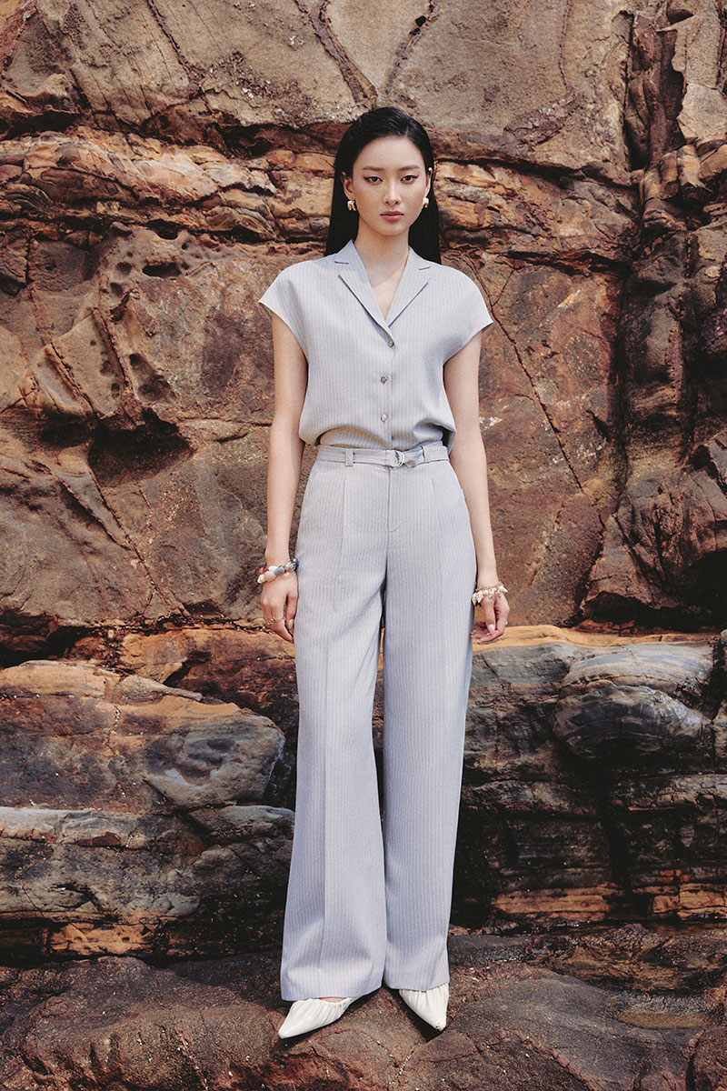 Quần suông túi chéo kèm đai eo