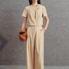 Quần suông lửng can gấu, quai nhê cạp