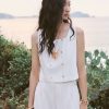 Áo kiểu 2 dây croptop 2 hàng cúc