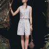 Quần sooc lửng can dây, lệch cạp