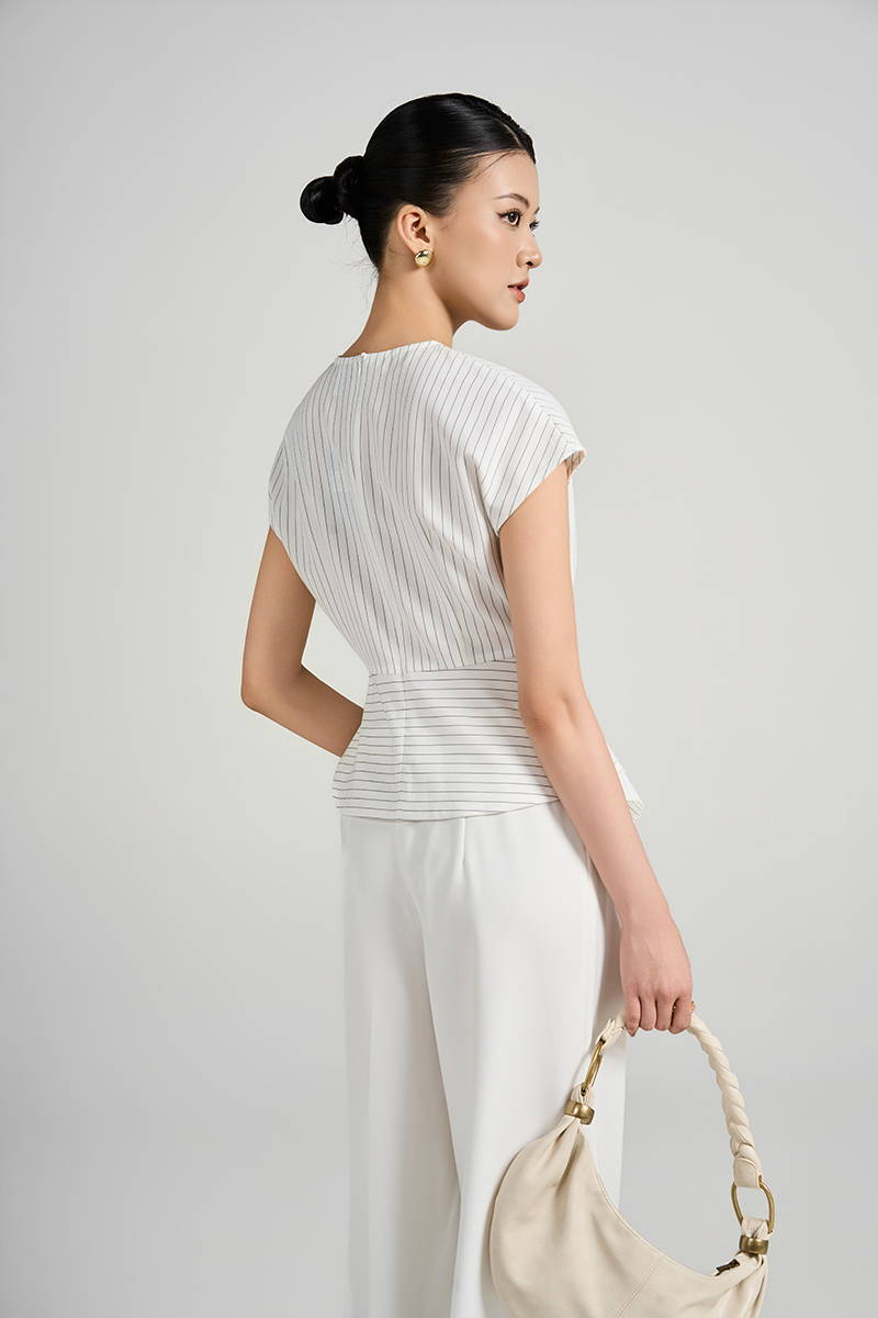 Áo kiểu peplum rủ bèo lệch