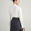 Áo sơ mi DT lá cổ nhọn nẹp giấu khuy