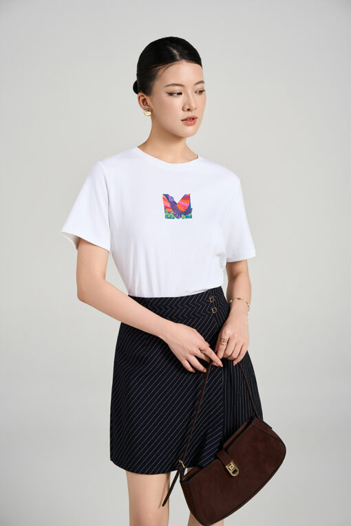 Áo thun CT suông in hình chim đa sắc