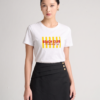 Áo thun CT suông in kẻ sọc lồng chữ