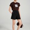 Áo thun CT suông in ô cờ hoạ tiết