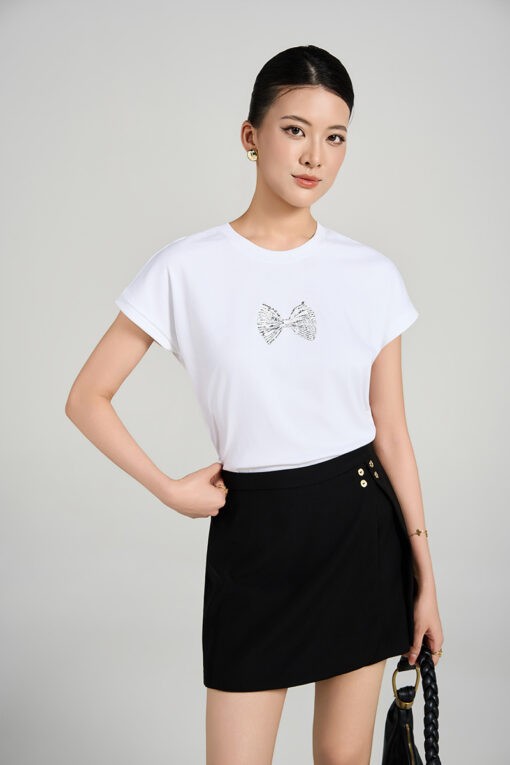 Áo thun CT tay liền in hình nơ