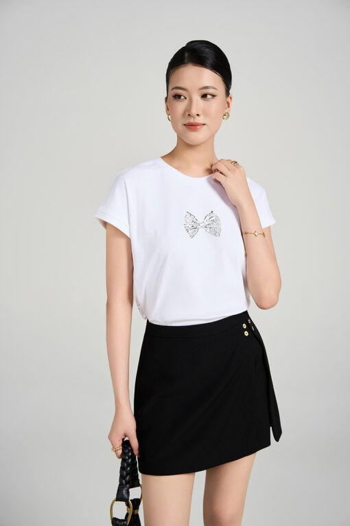 Áo thun CT tay liền in hình nơ