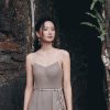 Đầm maxi 2 dây gấu in hoạ tiết, eo tết dây