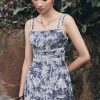 Đầm maxi 2 dây hoạ tiết đập dây tết ngực Đầm maxi 2 dây hoạ tiết đập dây tết ngực