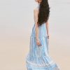 Đầm maxi xòe cổ vest SN kèm đai