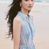 Đầm maxi xòe cổ vest SN kèm đai