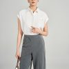 Quần suông cạp cách điệu luồn D