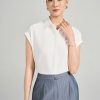 Quần suông kẻ đai eo bản nhỏ kẹp sườn