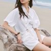 Sơ mi CT cổ bèo nơ, chun gấu tay