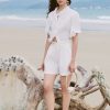 Sơ mi CT cổ bèo nơ, chun gấu tay
