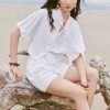 Sơ mi CT cổ bèo nơ, chun gấu tay