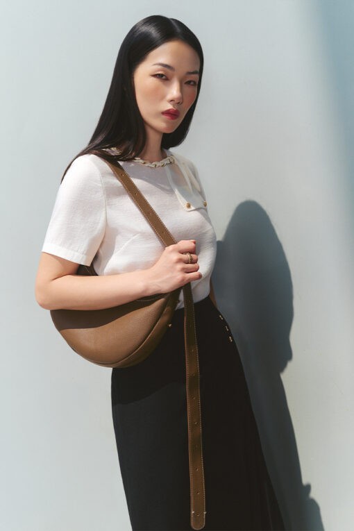 Sơ mi CT cổ tết dây nơ lệch