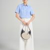 Sơ mi CT croptop lá cổ đức gập góc