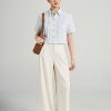 Sơ mi CT croptop lá cổ đức gập góc