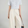 Sơ mi CT croptop lá cổ đức gập góc