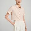 Sơ mi CT croptop tay lơ vê vát
