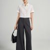 Quần suông khoá moi eo xếp ly