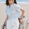 Sơ mi CT croptop tết dây đính TT