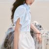 Sơ mi CT croptop tết dây đính TT