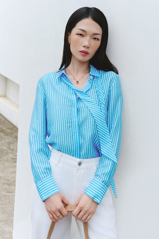 Sơ mi DT cổ thắt cravat