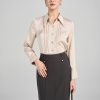 Sơ mi DT lá cổ nhọn thân bấu ly