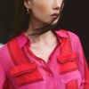 Sơ mi DT phối màu nắp túi