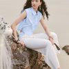 Sơ mi SN croptop V, gấu kẹp dây