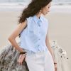 Sơ mi SN croptop V, gấu kẹp dây