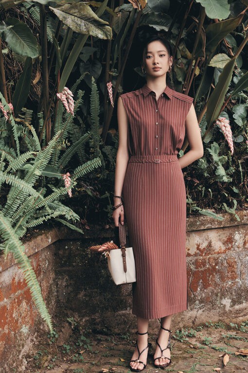 Chân váy dài đai eo luồn đỉa