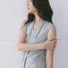 Áo kiểu SN croptop V gấu cổ kẹp dây