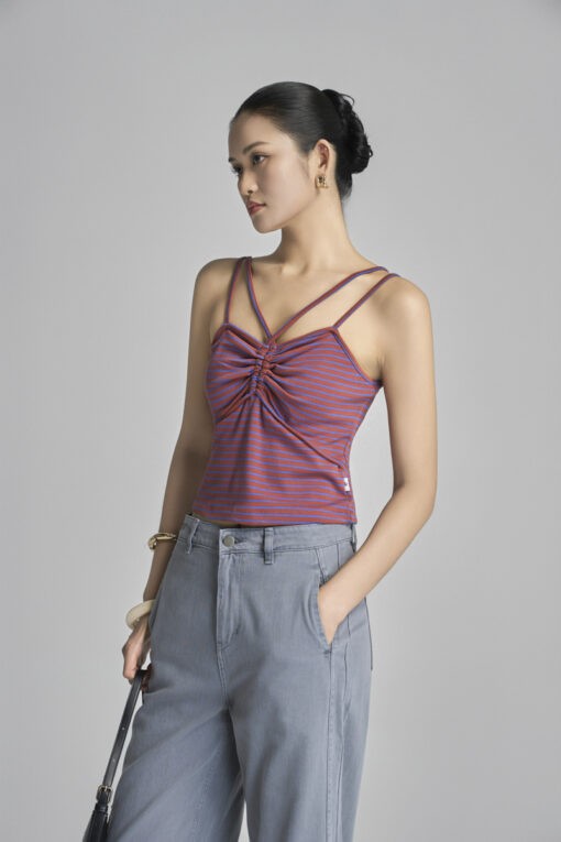 Áo thun 2 dây can ngực rút nhún