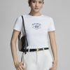 Áo thun CT croptop ôm in BLUE LATITUDE
