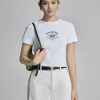 Áo thun CT croptop ôm in BLUE LATITUDE