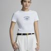 Áo thun CT croptop ôm in BLUE LATITUDE